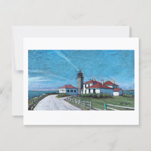 Beavertail Lighthouse in Jamestown, RI Postcard