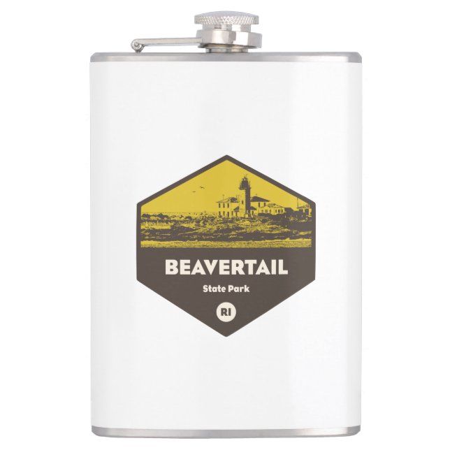 Beavertail State Park Rhode Island Hip Flask (Front)