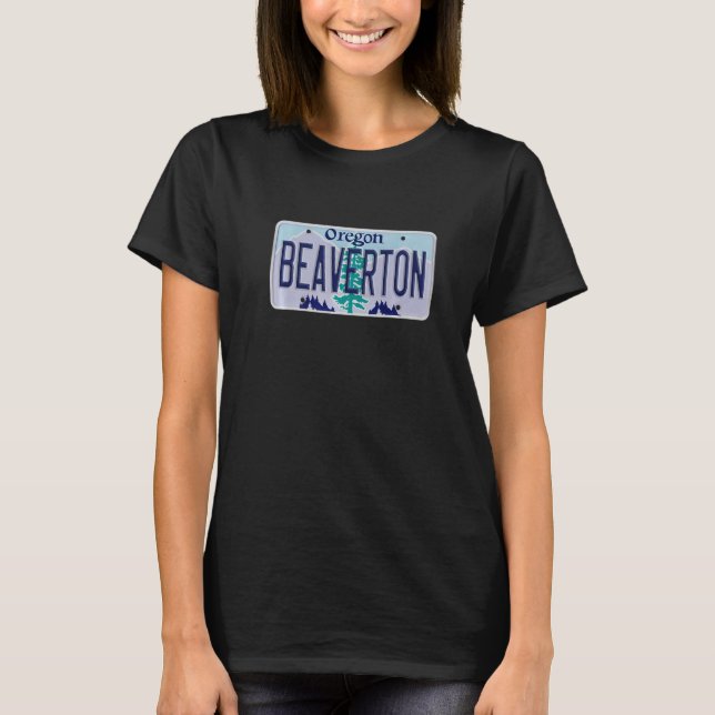 Beaverton Oregon OR Neighborhood License Plate T-Shirt (Front)