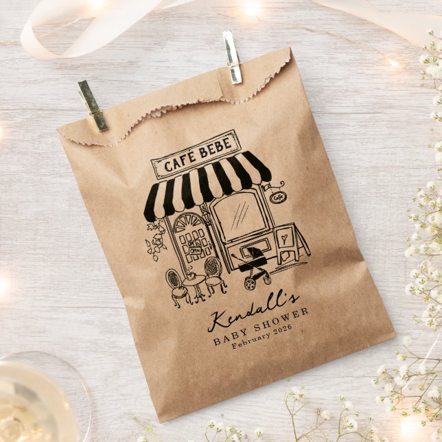 Bebe Cafe Home cafe themed Baby shower Favour Bags (Clipped)