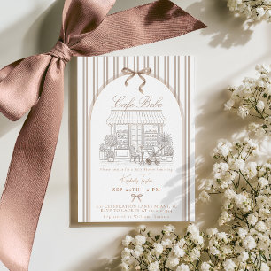 Bebe Cafe Home Cafe Themed Baby Shower Invitation
