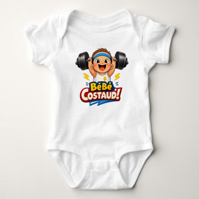Bébé Costaud Strong Baby Illustration Baby Bodysuit (Front)