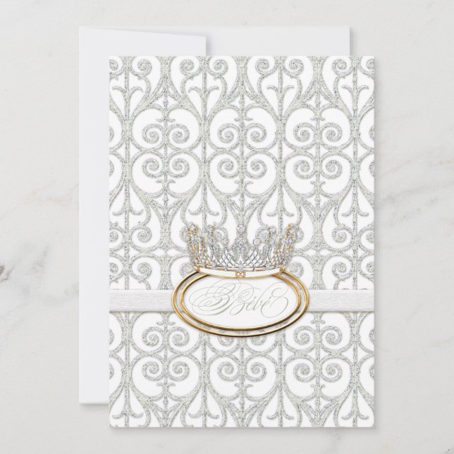 Bébé Princess Crown Baby Shower Invitation (Front)