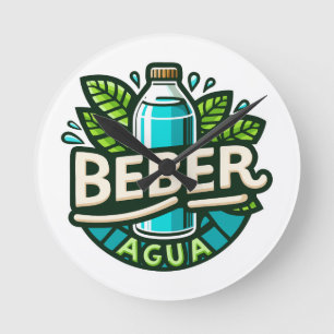 Beber agua round clock