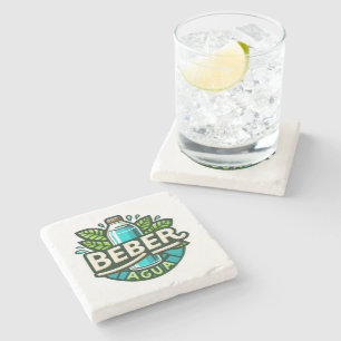 Beber agua stone coaster