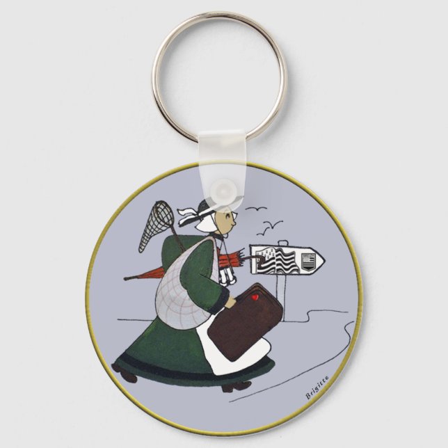 bécassine bécagne badge key ring (Front)