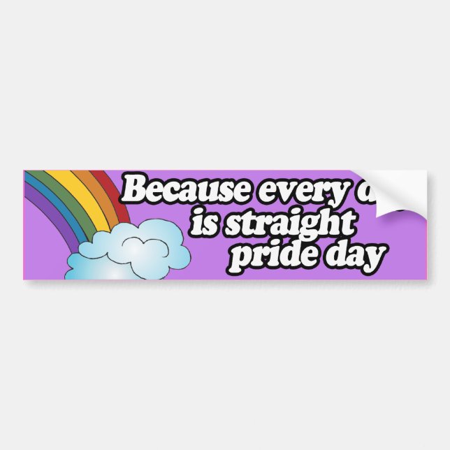 BECAUSE EVERY DAY IS STRAIGHT PRIDE DAY --.png Bumper Sticker (Front)