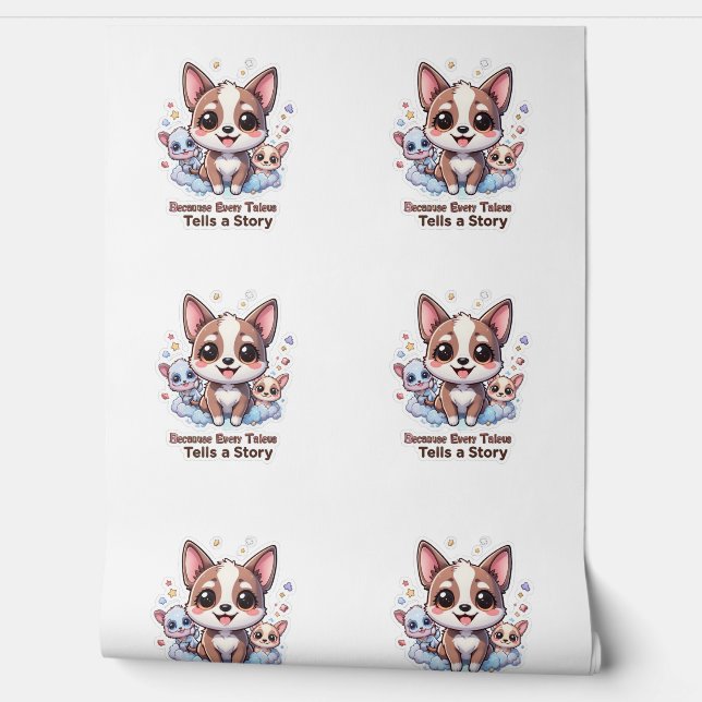 Because Every Taleus Tells a Story Cute Dog  Wallpaper (Unrolling)