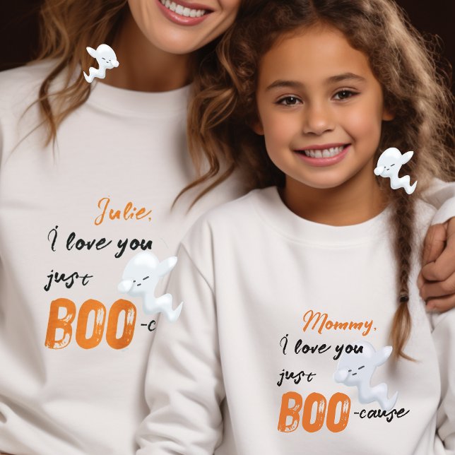 Because I Love You Just Boocause Dabbing Ghost Sweatshirt (#boocause, #becauseIloveyou, #familymatching, #ghost, #boo, #halloween)