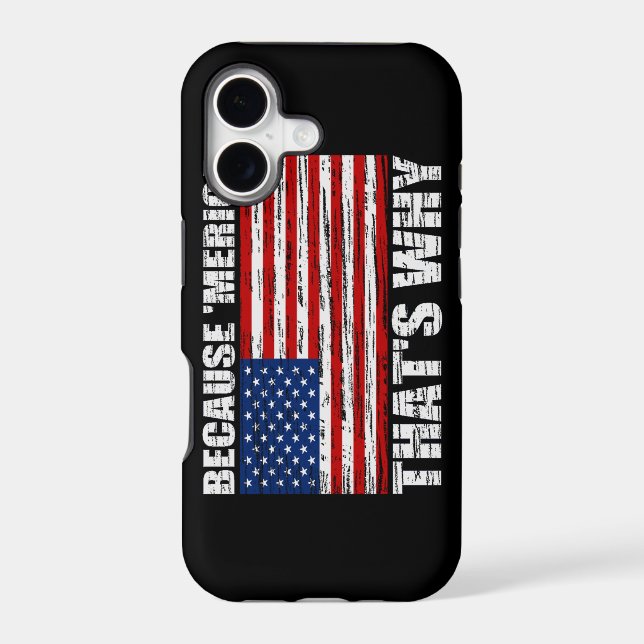 BECAUSE MERICA Distressed US Flag iPhone 5 Case (Back)