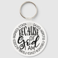 Because of God Keychain
