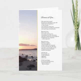 Because of You... Thank You Card