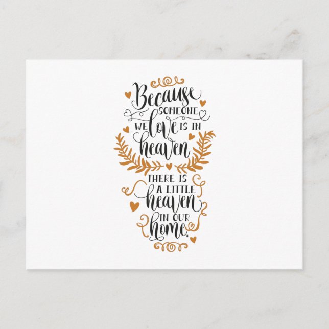 Because someone we love is in heaven postcard (Front)