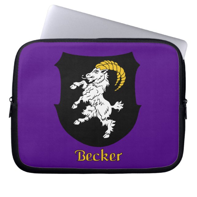 Becker Historical Shield Laptop Sleeve (Front)