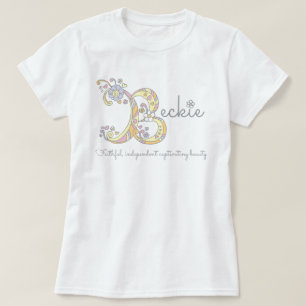 Beckie girls B name meaning monogram tee