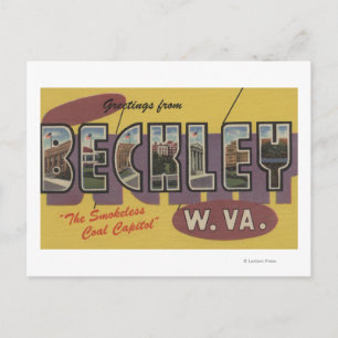 Beckley, West Virginia - Large Letter Scenes Postcard
