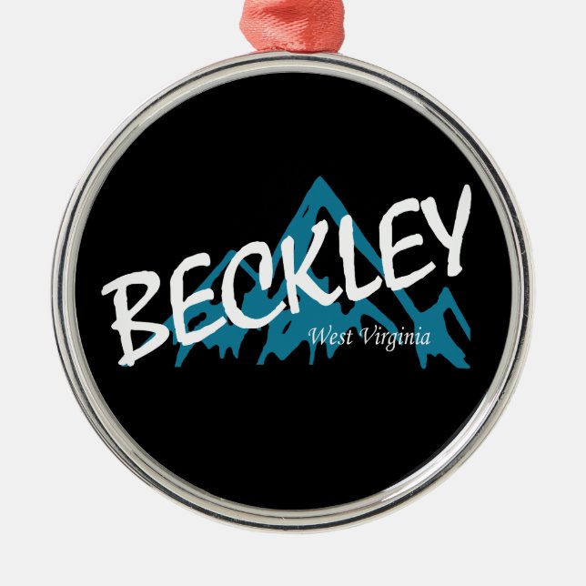 Beckley West Virginia Mountains Metal Tree Decoration (Front)
