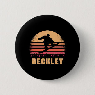 Beckley West Virginia Snowboarding Outdoor Vintage 6 Cm Round Badge