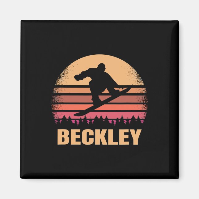 Beckley West Virginia Snowboarding Outdoor Vintage Magnet (Front)