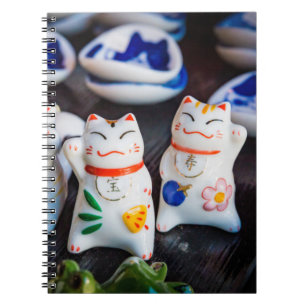 Beckoning cat figurines notebook