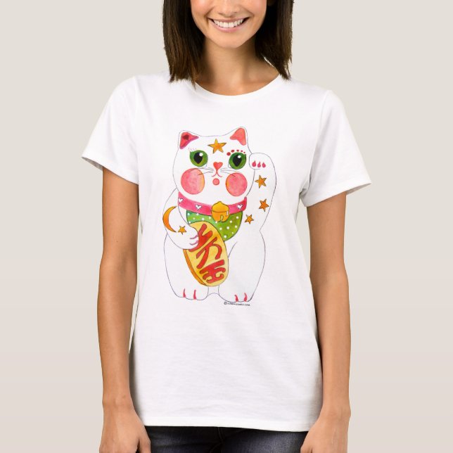 Beckoning Cat  Maneki Neko T-Shirt (Front)