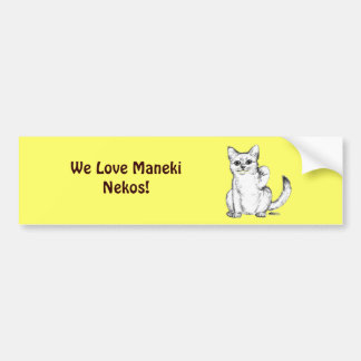 Beckoning Kitty Cat Maneki Neko Bumper Sticker