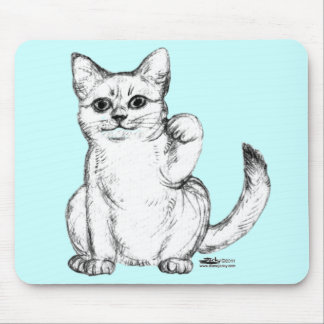 Beckoning Kitty Cat Maneki Neko Mouse Pad