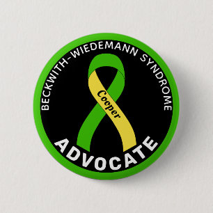 Beckwith-Wiedemann Syndrome Advocate Ribbon Black 6 Cm Round Badge