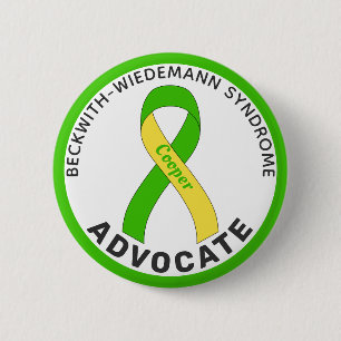 Beckwith-Wiedemann Syndrome Advocate Ribbon White 6 Cm Round Badge