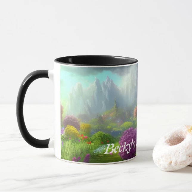 Becky's Morning Tea Personalised Customisable Mug (With Donut)