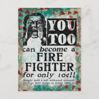 Become A Fire Fighter - Funny Vintage Ad
