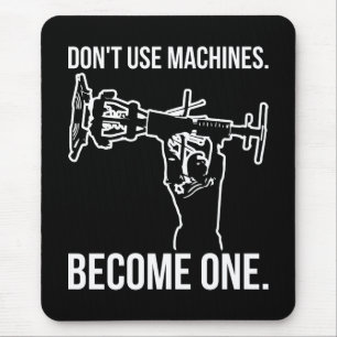 Become A Machine - Funny Cartoon Strongman Lifting Mouse Pad