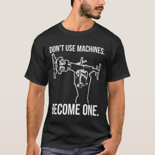 Become A Machine - Funny Cartoon Strongman Lifting T-Shirt