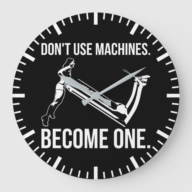 Become A Machine, Strong Girl Lifting Treadmill Large Clock (Front)