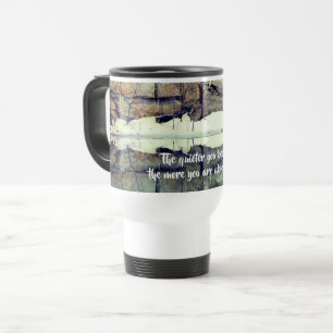 Become Quiet Rumi Inspirational Quote   Travel Mug