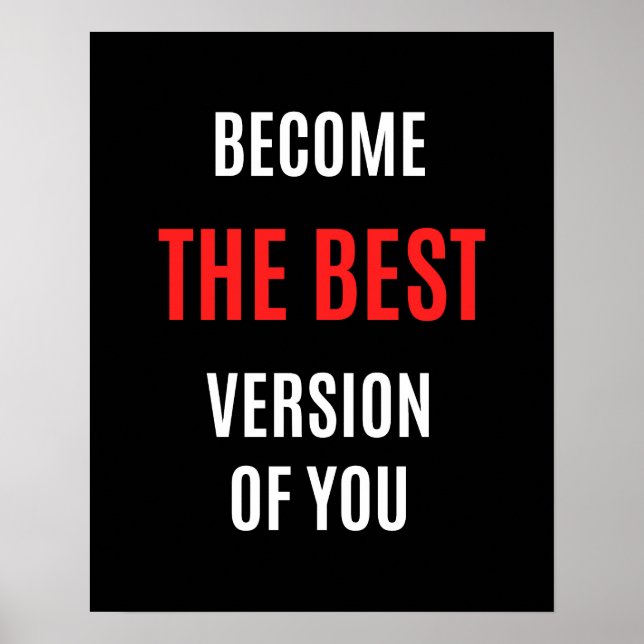 Become the best version of you, motivational quote poster (Front)