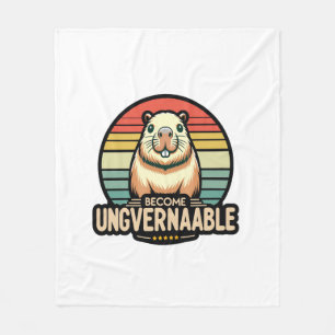 Become Ungovernable Baby Moo Deng Funny Saying Lon Fleece Blanket