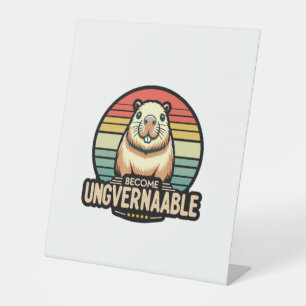 Become Ungovernable Baby Moo Deng Funny Saying Lon Pedestal Sign