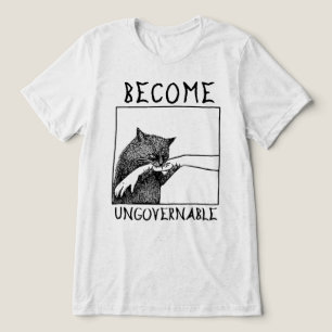 Become Ungovernable Black Cat Meme Tri-Blend Shirt