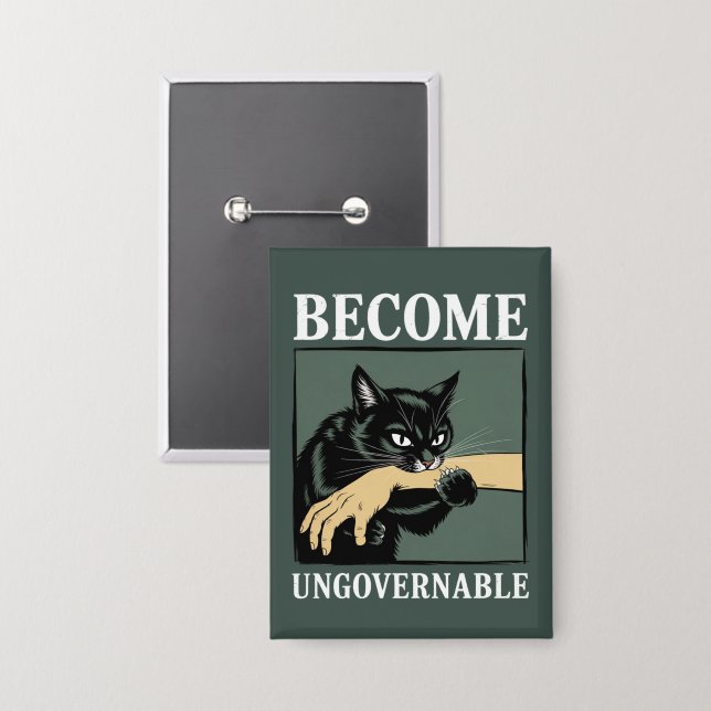 Become Ungovernable Funny Animal Anarchy Gift Cat  (Front/Back)