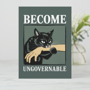 Become Ungovernable Funny Animal Anarchy Gift Cat Invitation