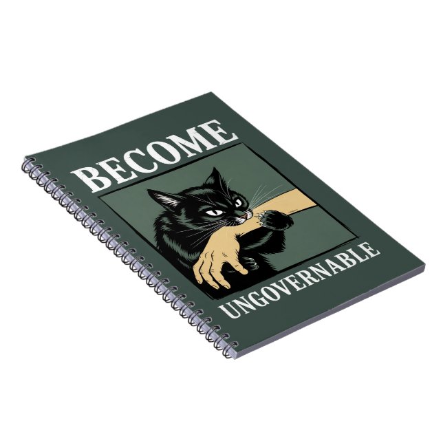Become Ungovernable Funny Animal Anarchy Gift Cat  Notebook (Right Side)