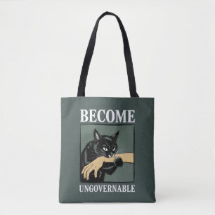 Become Ungovernable Funny Animal Anarchy Gift Cat  Tote Bag
