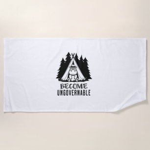 Become Ungovernable Funny Baby Hippo Moo Deng Funn Beach Towel