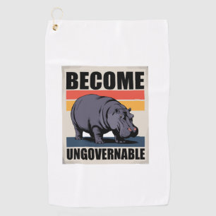 Become Ungovernable Funny Baby Hippo Moo Deng Long Golf Towel