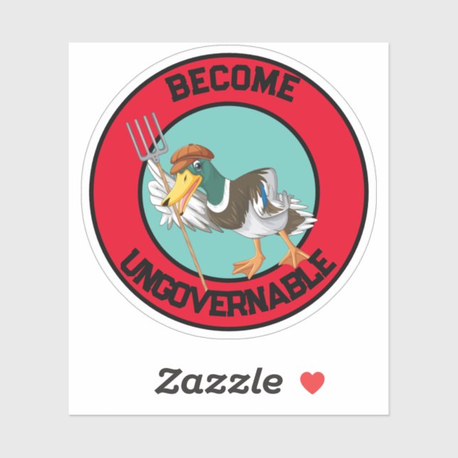 Become Ungovernable Goose Sticker, Goose With Knif (Sheet)