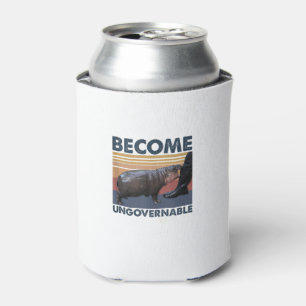 Become Ungovernable Moo Deng Cute Baby Hippo Funny Can Cooler