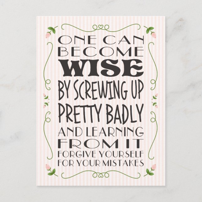Become Wise from Your Mistakes Postcard (Front)