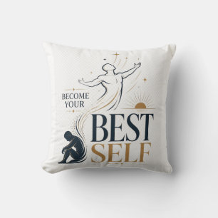 Become Your Best Self Inspirational Personal Growt Cushion