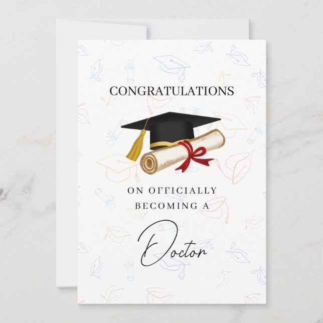 Becoming a Doctor Graduation Congratulations Card (Front)